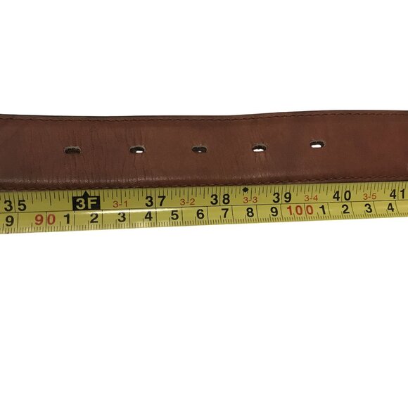 TONY LAMA Mens Brown Leather Ranger Belt Size 38 Brass Buckle NEW - Picture 4 of 6